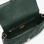 FENDI Baguette® Dark green leather bag - Image 3
